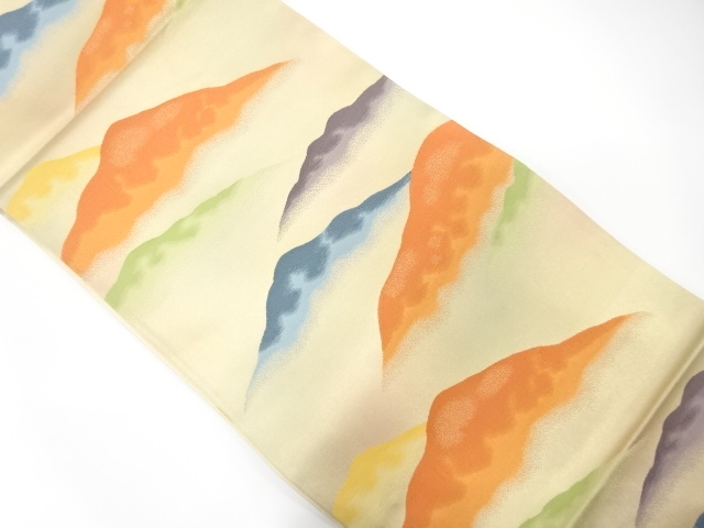 JAPANESE KIMONO / ANTIQUE FUKURO OBI / SILK / WOVEN MOUNTAINS